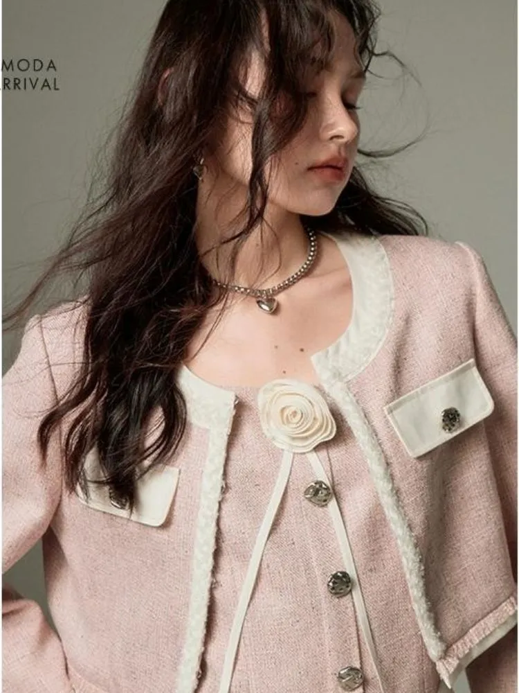 three-dimensional rose suit coat