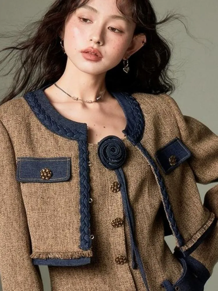 three-dimensional rose suit coat