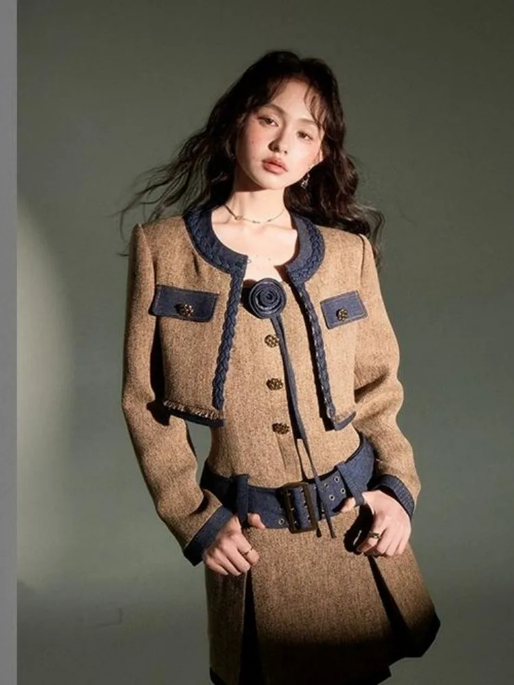 three-dimensional rose suit coat