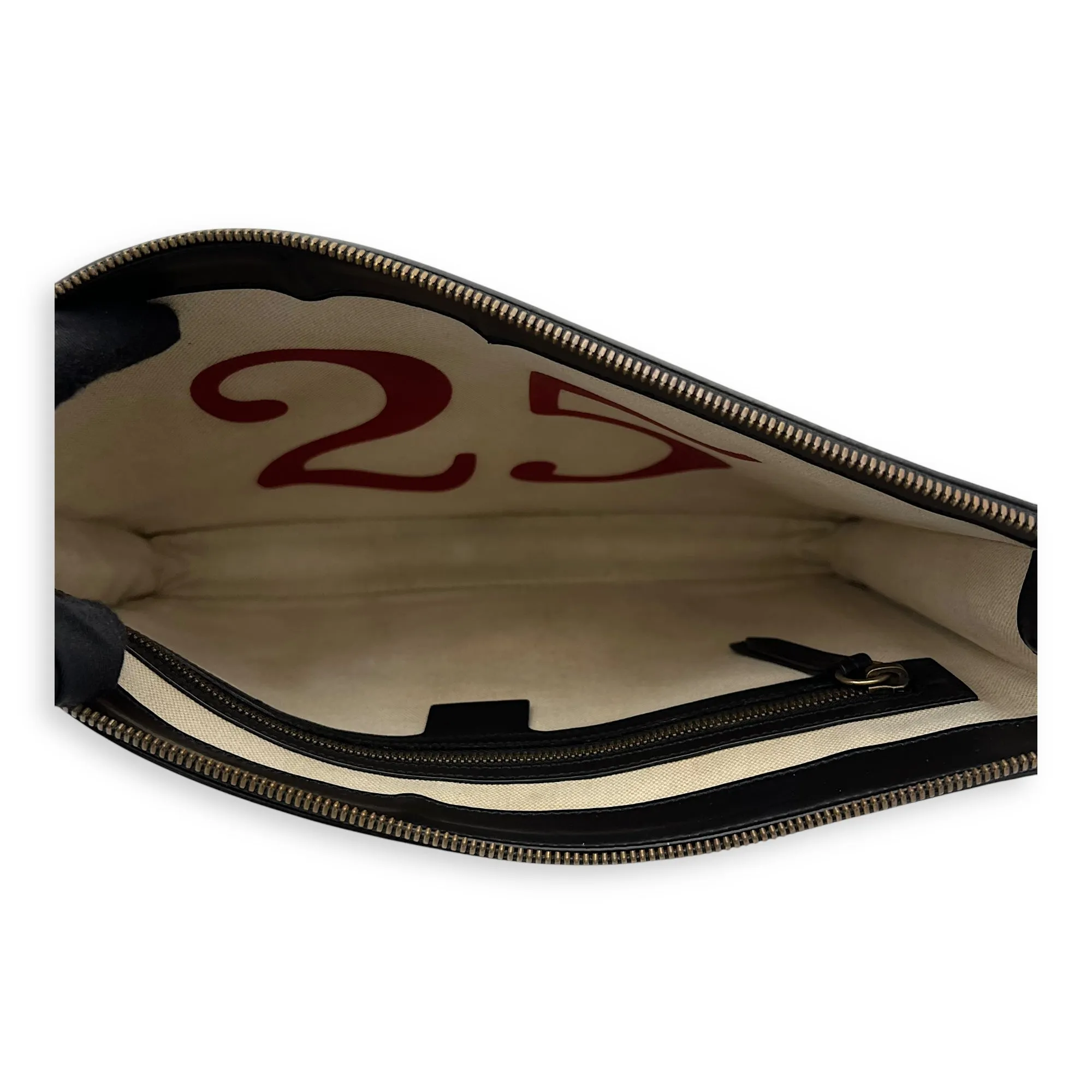Tiger Pouch Brown in Coated Canvas, Silver hardware