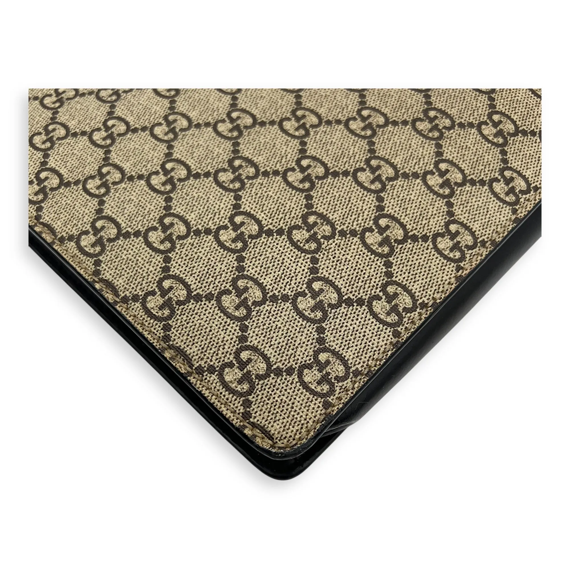 Tiger Pouch Brown in Coated Canvas, Silver hardware