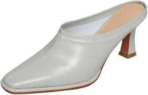 TinaCus Women's Genuine Leather Handmade Closed Toe Mid Spool Heel Sexy Slipers Pumps Shoes