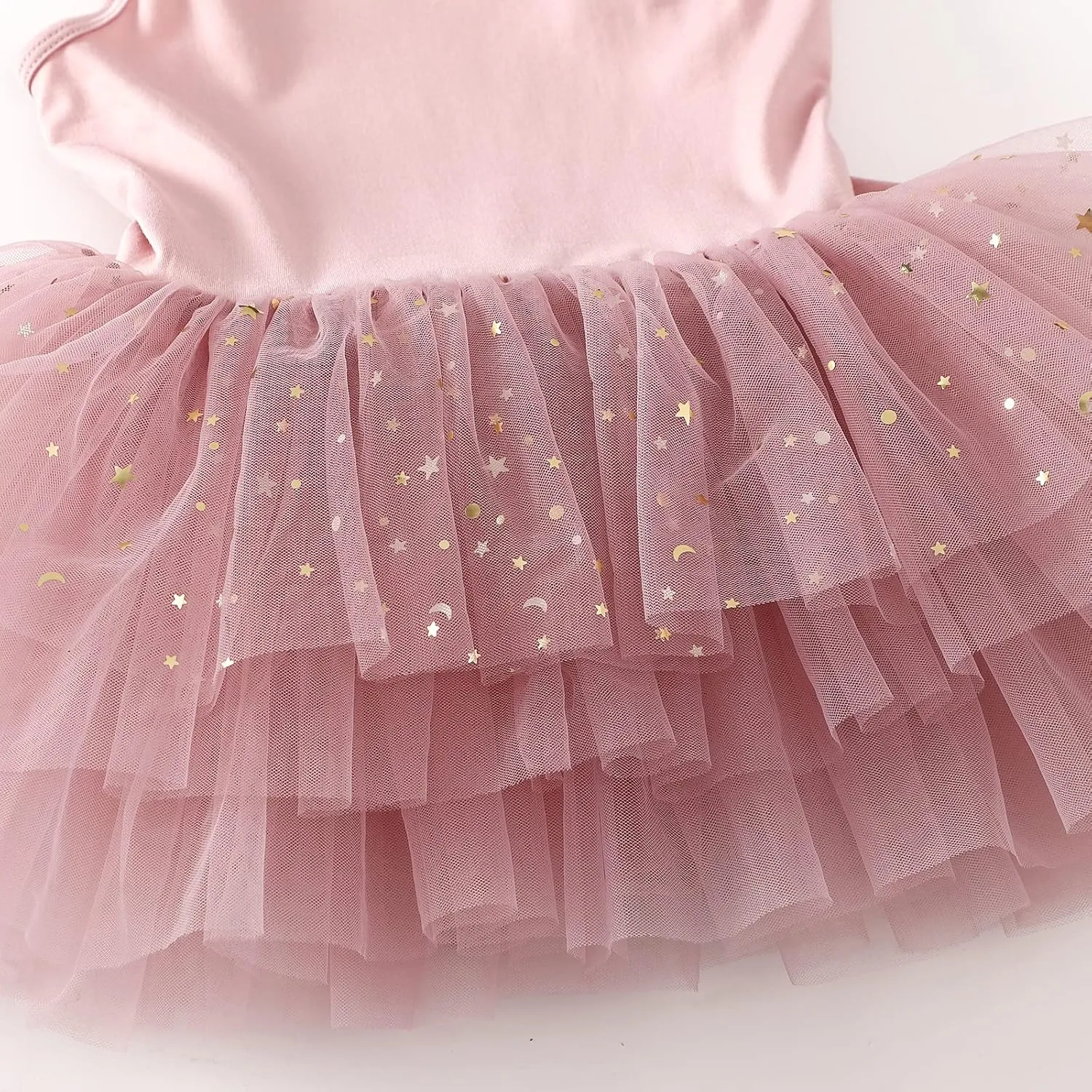 Toddler Girls Ballet Dress Toddler Dance Leotard Tutu with Shiny Tulle Ballerina Costume with Tulle Cuffs