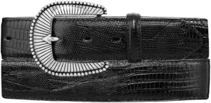 Tony Lama Men's Black Lizard Dress Belt (42)