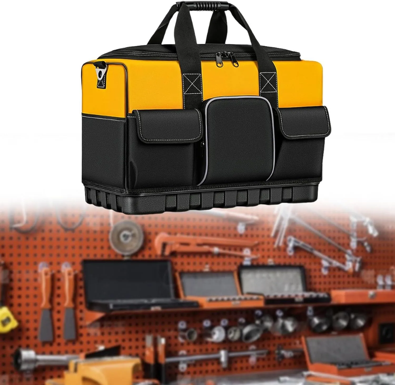 Tool Storage Bag Organiser Electrician Handbag Carrying Pouch for Father Day Dad Men Mechanics, 46cmx24cmx32cm