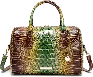 Top-Handle Crocodile Purses For Women Crossbody Leather Bags Trendy Large Capacity Tote with Shoulder Strap