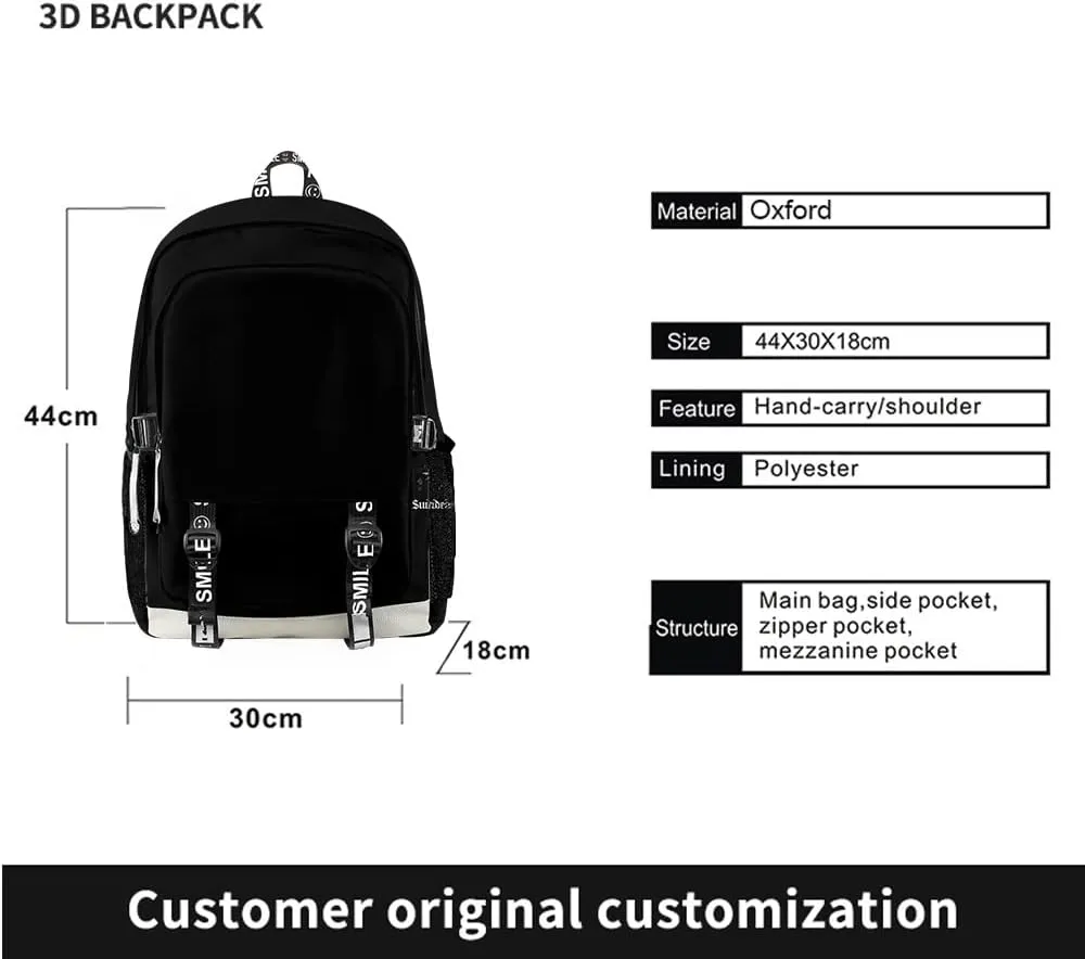 Total Drama Backpack Oxford Cloth Travel Bag High Capacity Unisex TV Series Fashion Laptop Bag (KA08009,One size)