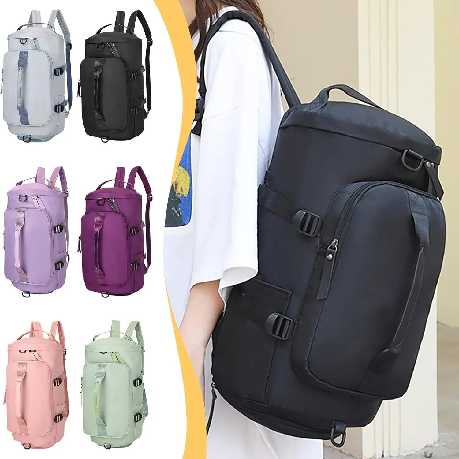 Tote Bag For Women Light Foldable Unisex Sport Backpack Handbags Day pack Weekend Travel Fitness Duffle Bag Overnight Bags M