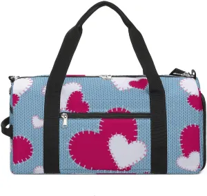 Travel Duffel Bag Hearts with Shoe Compartment and Wet Pocket for Gym