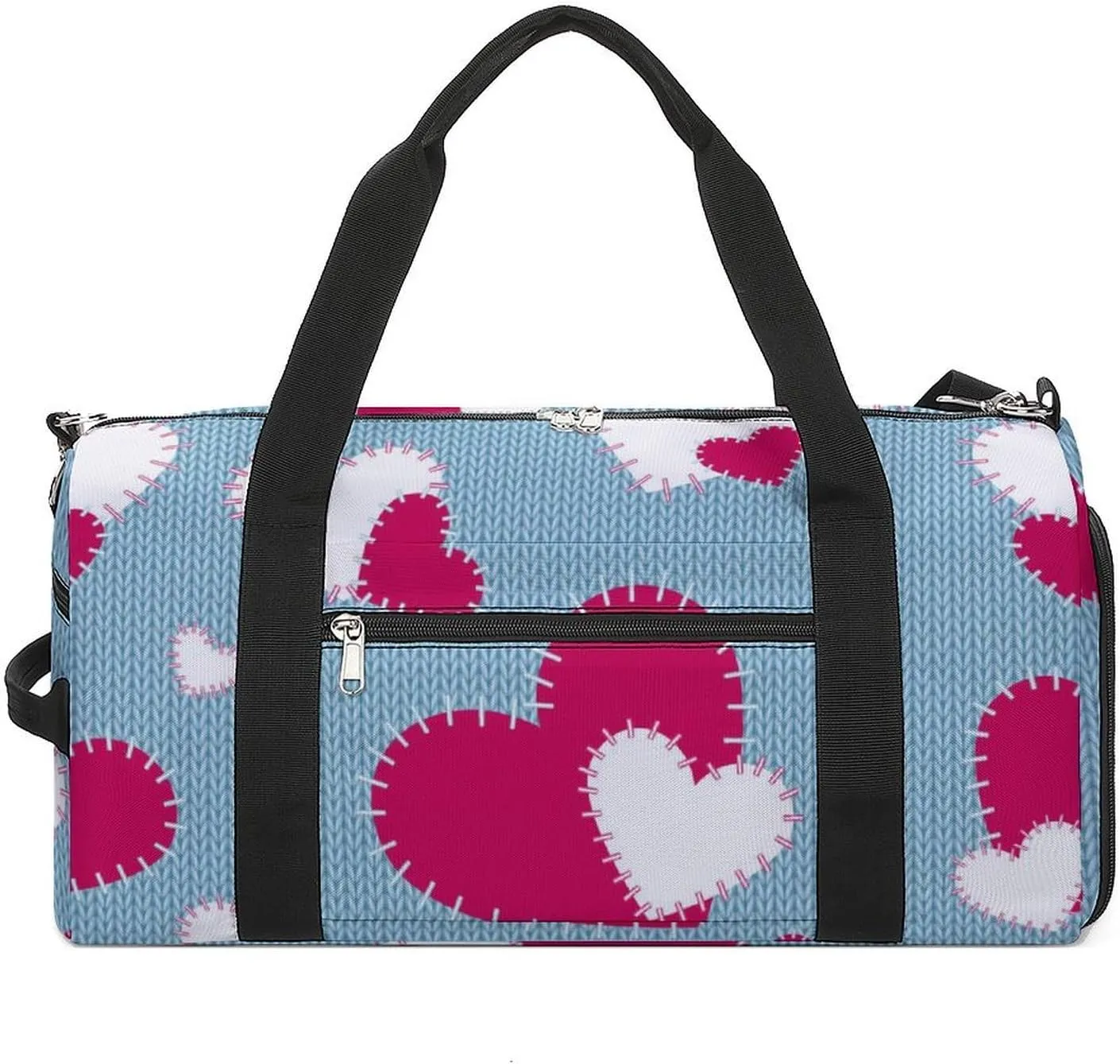 Travel Duffel Bag Hearts with Shoe Compartment and Wet Pocket for Gym