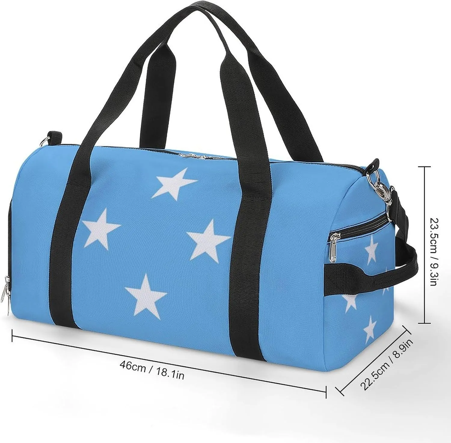 Travel Duffel with Micronesia Flag for Boys Girls Waterproof Shoe Compartment