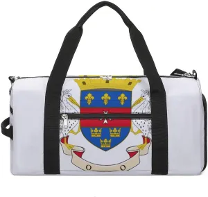 Travel Duffel with Saint Barthelemy Flag Shoe Compartment Gym Bag Waterproof Weekender for Yoga