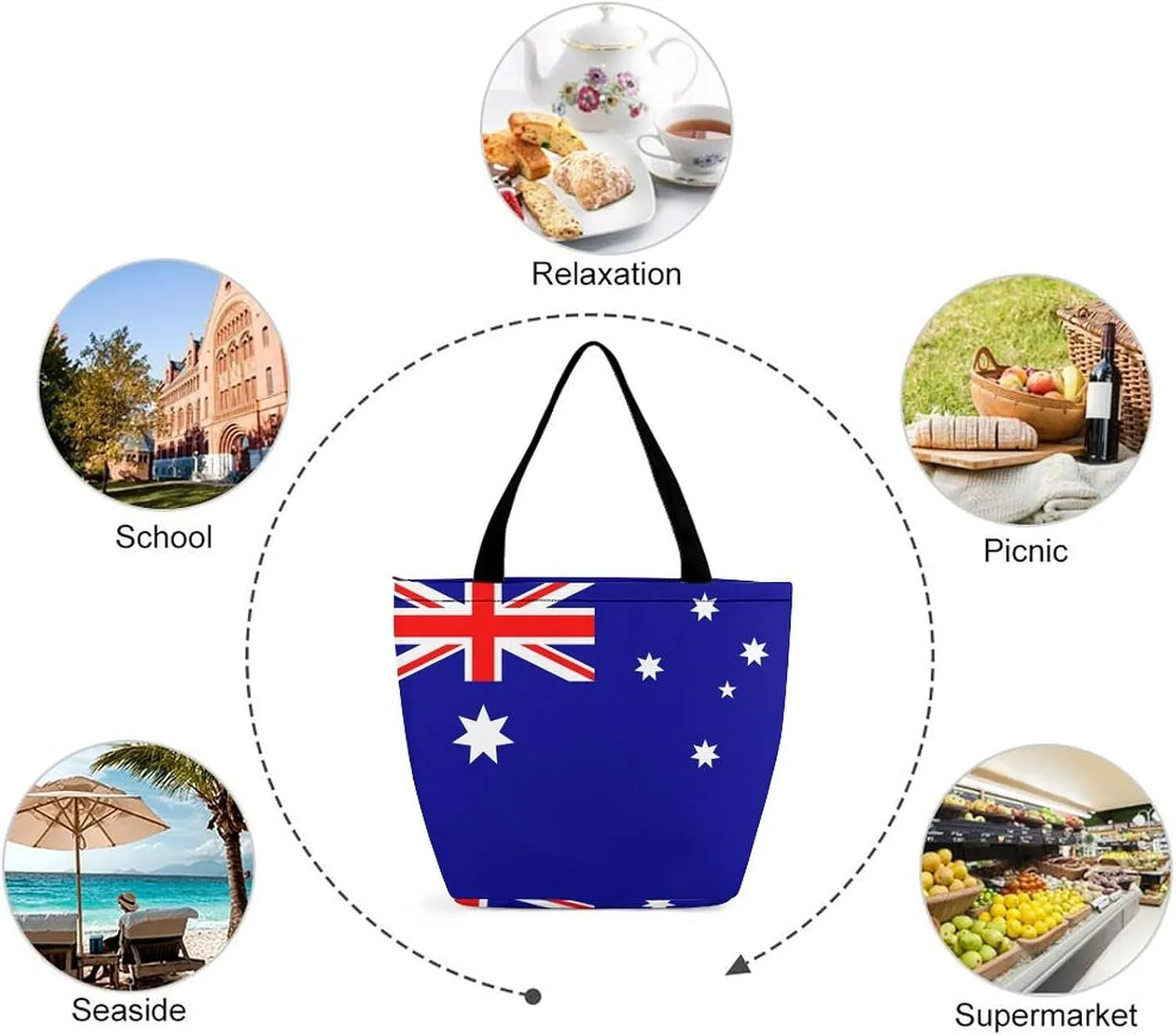 Trendy American Samoa Flag Women's Large Handbag with Zipper for Work and Weekend Activities