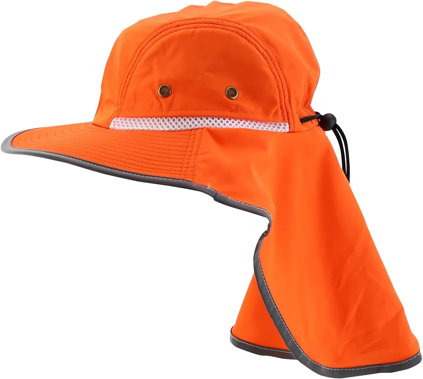 Trendy Apparel Shop High Visibility Solid Boonie Hat with Reflective Mesh Flap