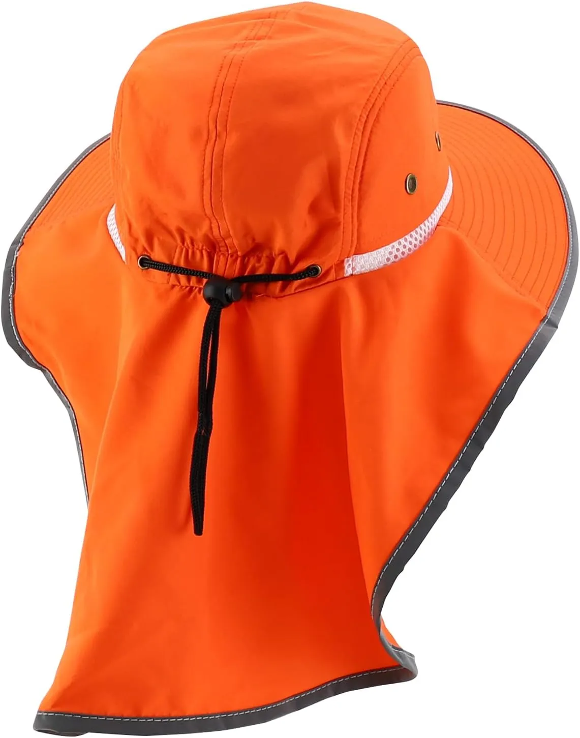 Trendy Apparel Shop High Visibility Solid Boonie Hat with Reflective Mesh Flap