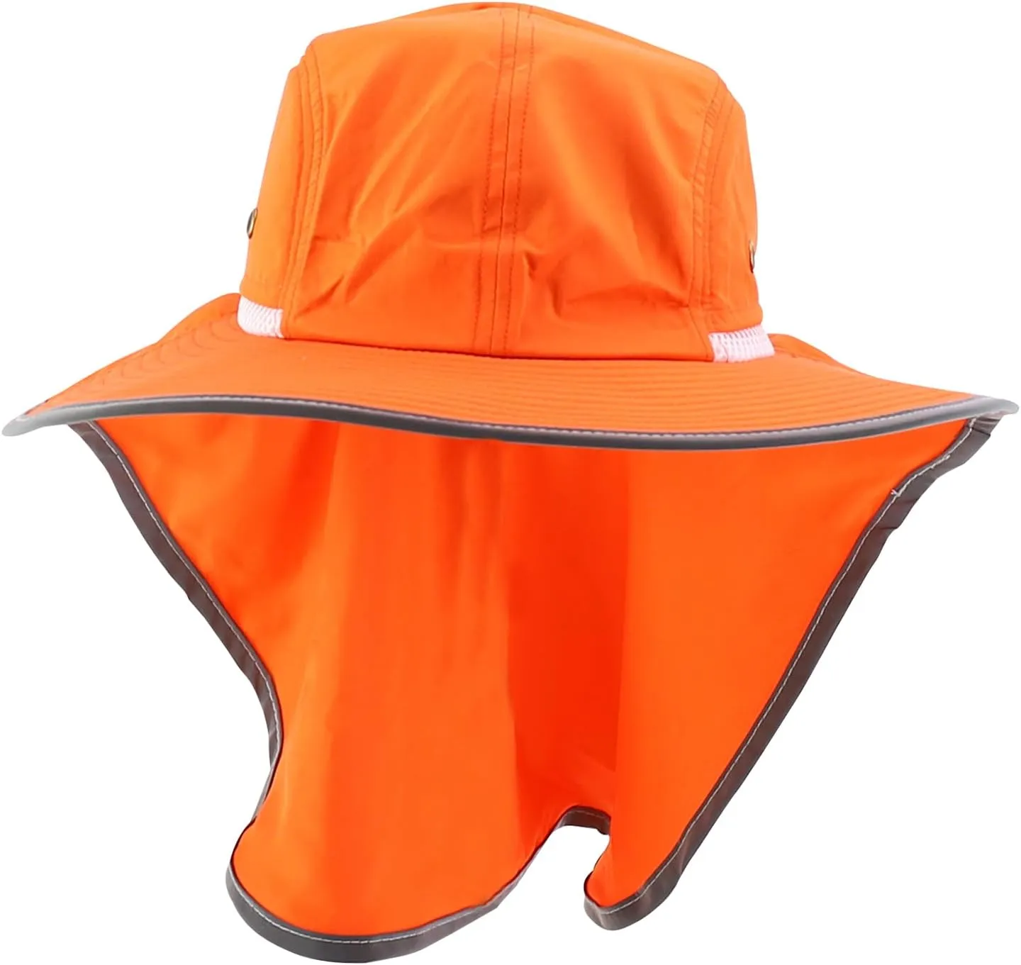 Trendy Apparel Shop High Visibility Solid Boonie Hat with Reflective Mesh Flap