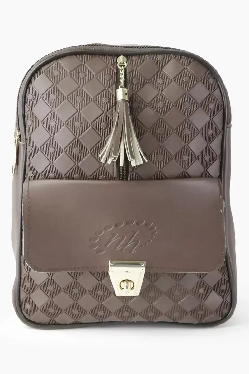 Trendy Casual Backpack for Girls - Dark Brown