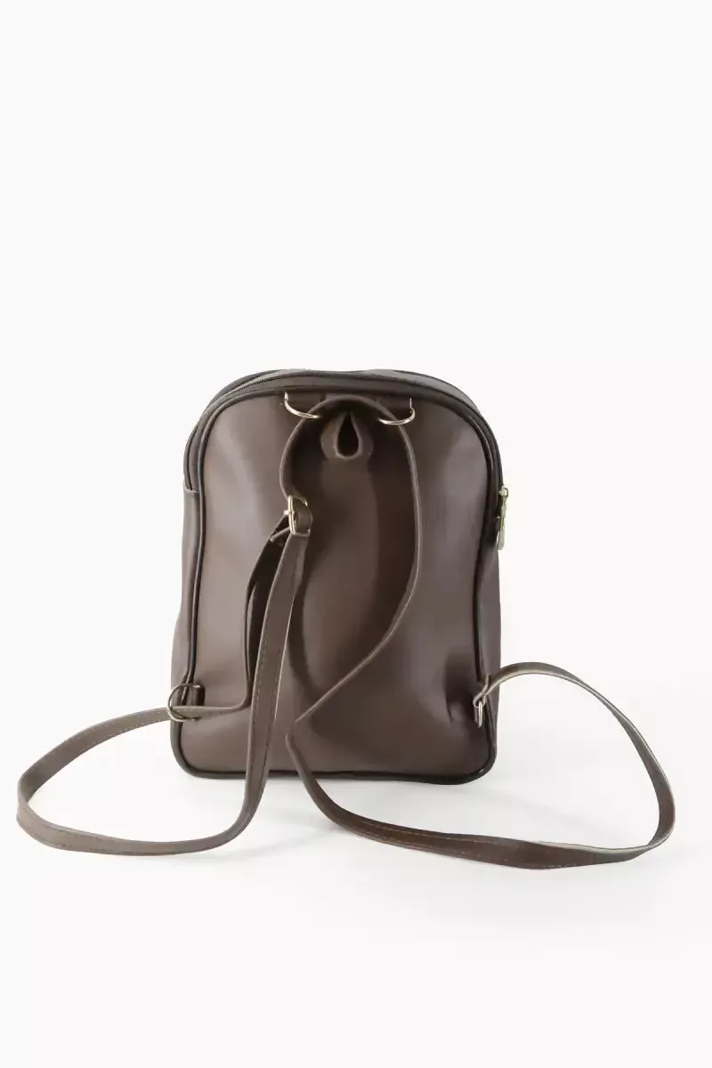 Trendy Casual Backpack for Girls - Dark Brown