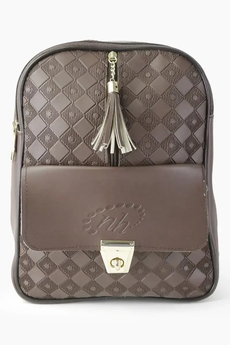 Trendy Casual Backpack for Girls - Dark Brown