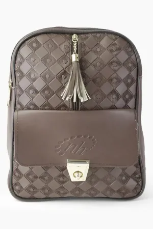 Trendy Casual Backpack for Girls - Dark Brown