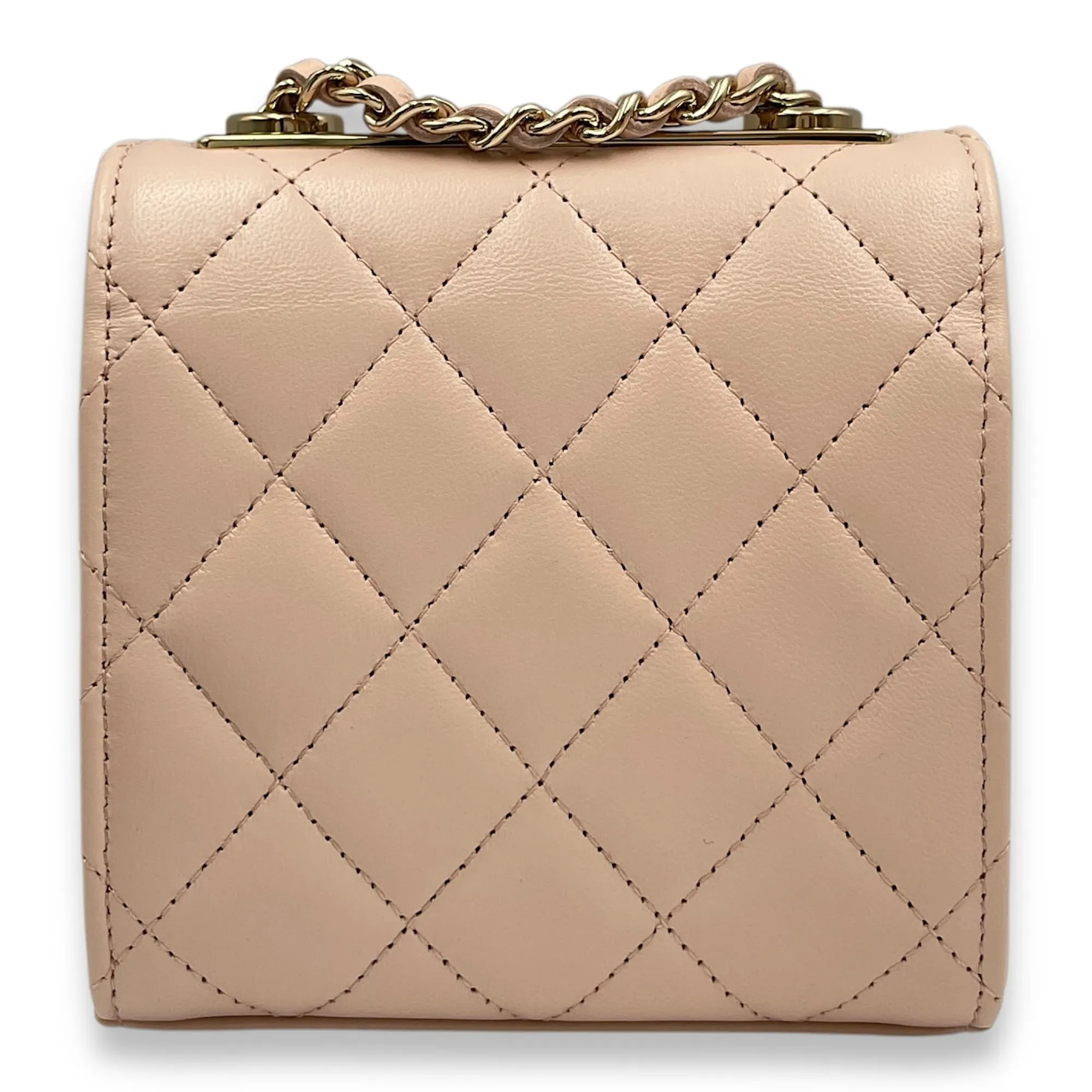 Trendy CC MIni Pastel Pink Vanity Bag in Lambskin, Gold hardware