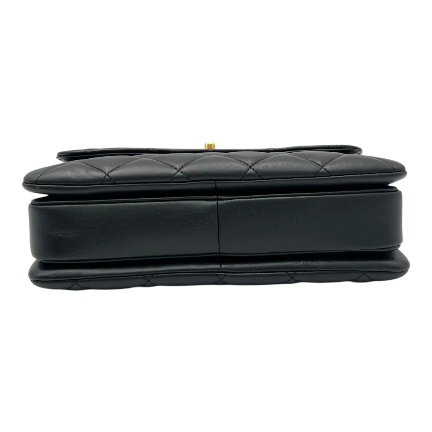 Trendy CC Top Handle Bag Black in Lambskin, Gold hardware