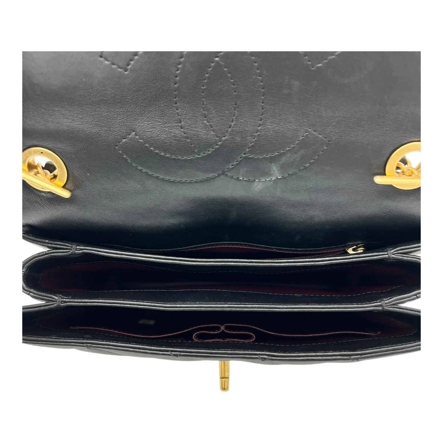 Trendy CC Top Handle Bag Black in Lambskin, Gold hardware
