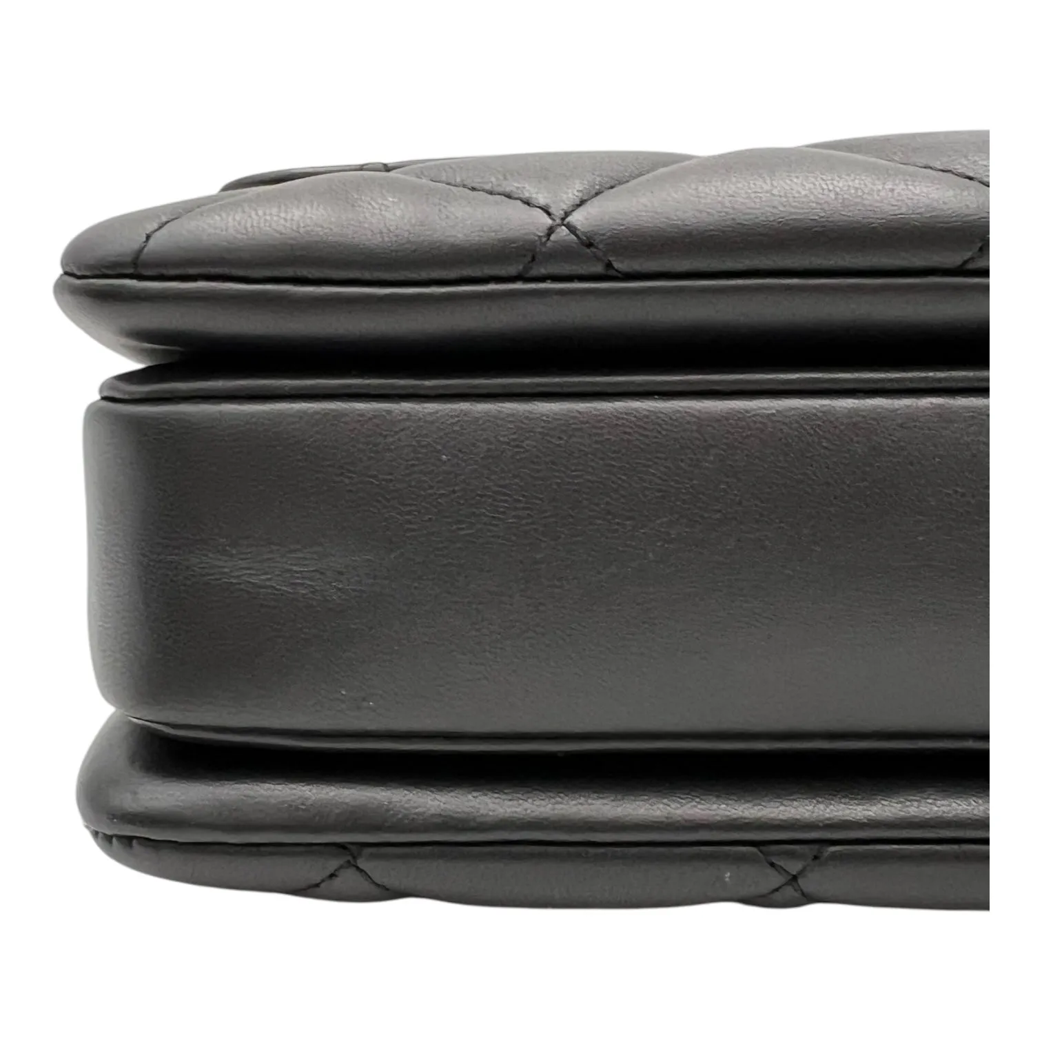 Trendy CC Top Handle Bag Black in Lambskin, Gold hardware