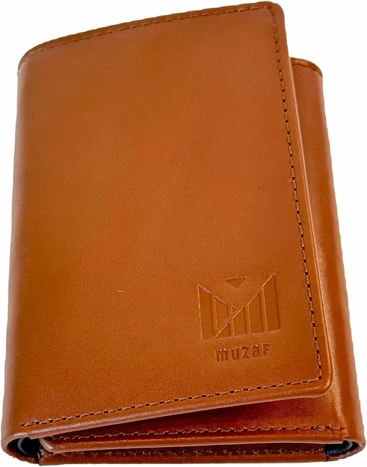 Trifold Premium Leather Wallet for Men with RFID Blocking (Brown)