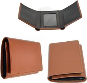 Trifold Premium Leather Wallet for Men with RFID Blocking (Brown)