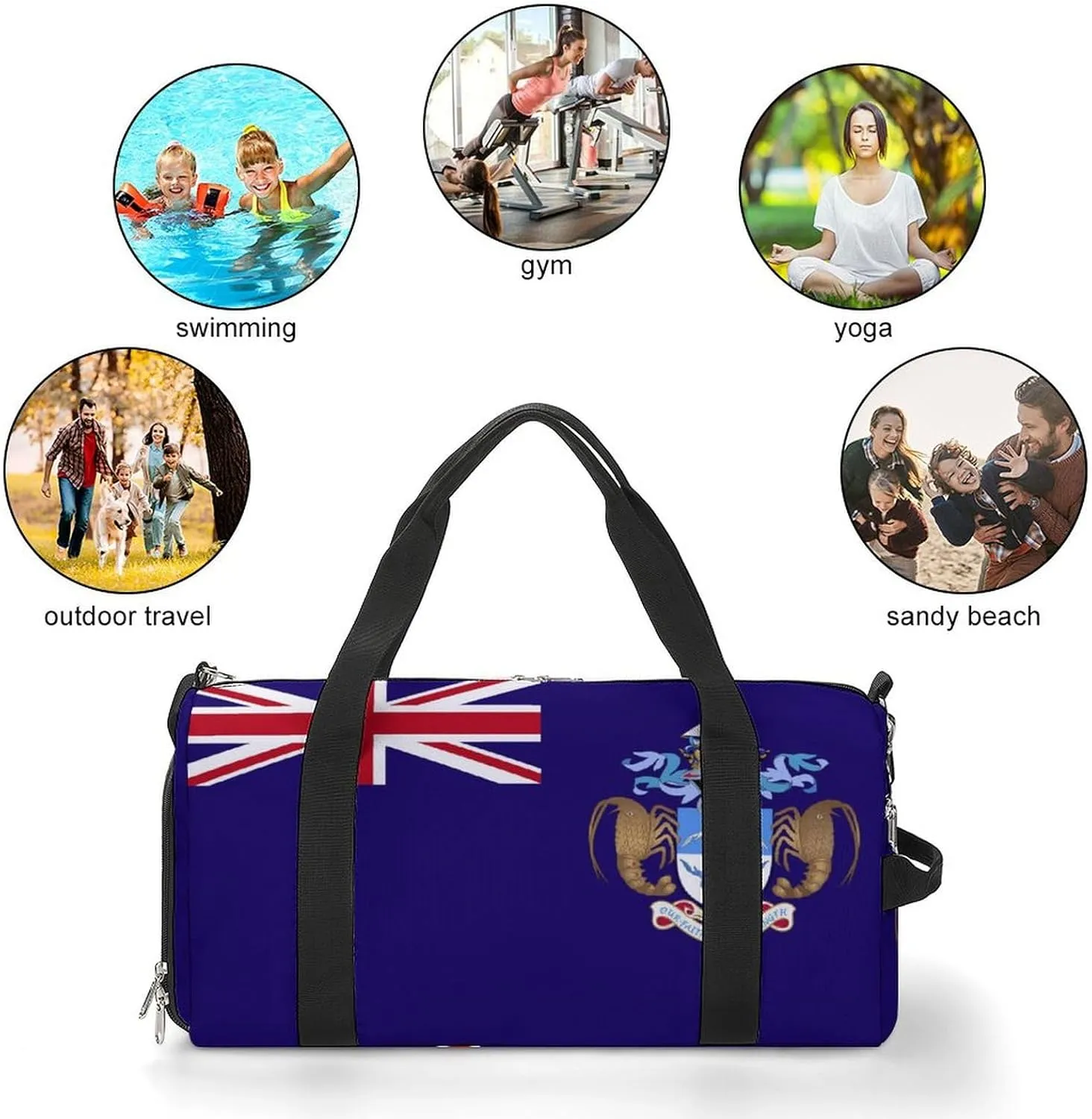 Tristan Da Cunha Flag Duffel Bag for Men Women Waterproof with Shoe Compartment