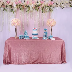 Trlyc Sequin Tablecloth - 60x84 Blush Glitter Tablecloth Sparkly Tablecloth Table Cover for Party Rectangle Table Decoration for Party Wedding Christmas Helloween Events