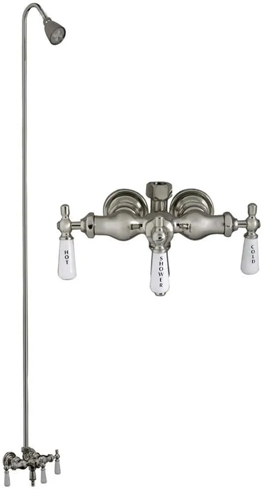 Tub/Shower Converto Unit – Diverter Faucet, Old Style Spigot, Adj. Showerhead for Cast Iron Tub