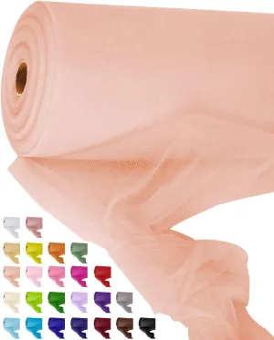 Tulle Fabric Roll, 54 Inch by 40 Yards Sheer Fabric Netting Matte Mesh Bolt for DIY Wedding Decorations, Gift Wrapping, Baby Shower, Tutu Skirt, Halloween Crafts, Christmas Party Supplies (Blush)