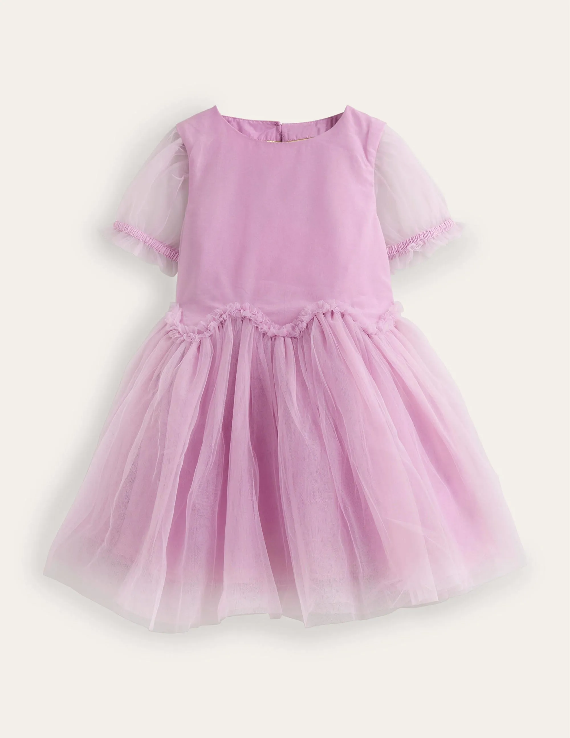 Tulle Ruffle Waist Dress-Lilac Blush