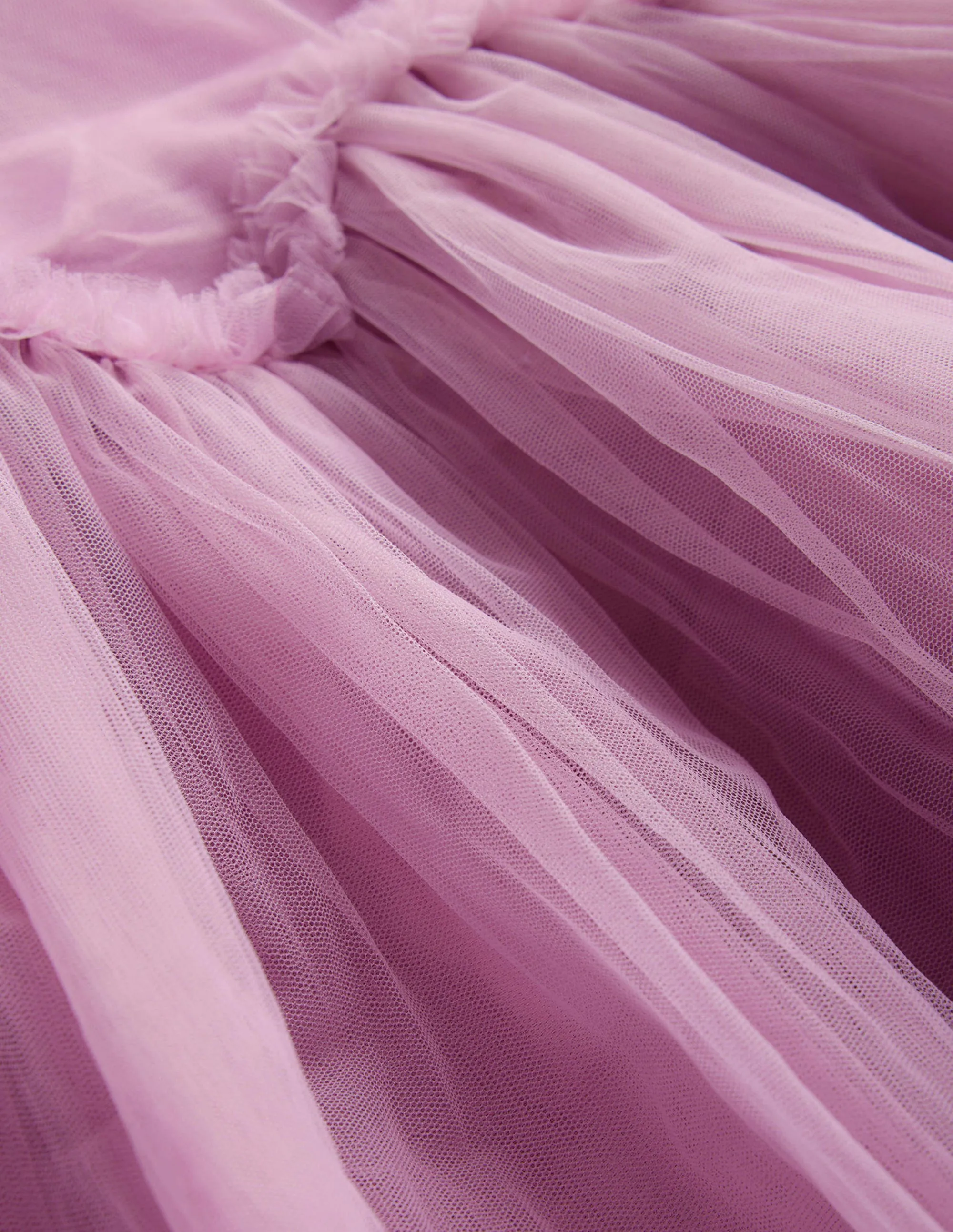 Tulle Ruffle Waist Dress-Lilac Blush