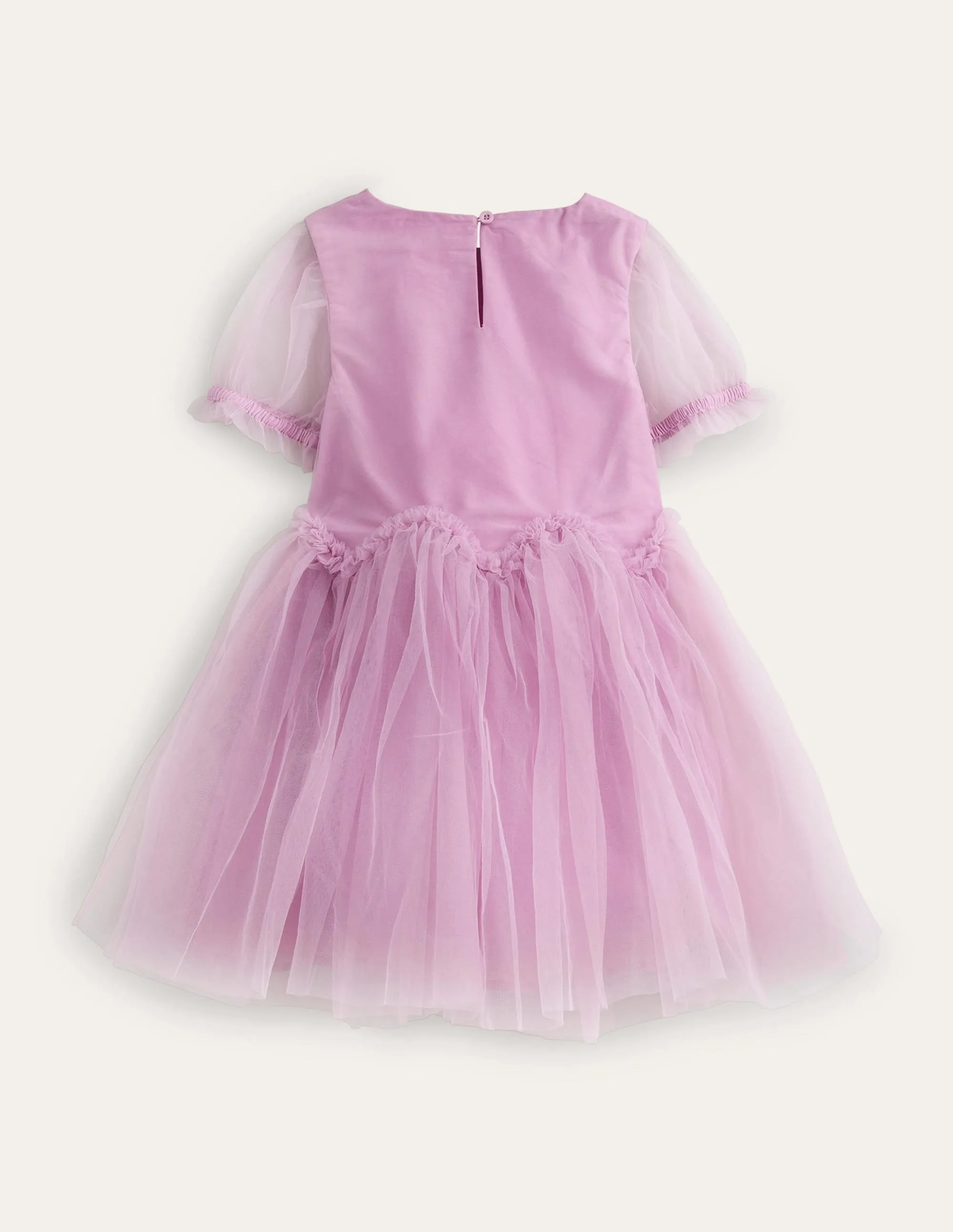 Tulle Ruffle Waist Dress-Lilac Blush