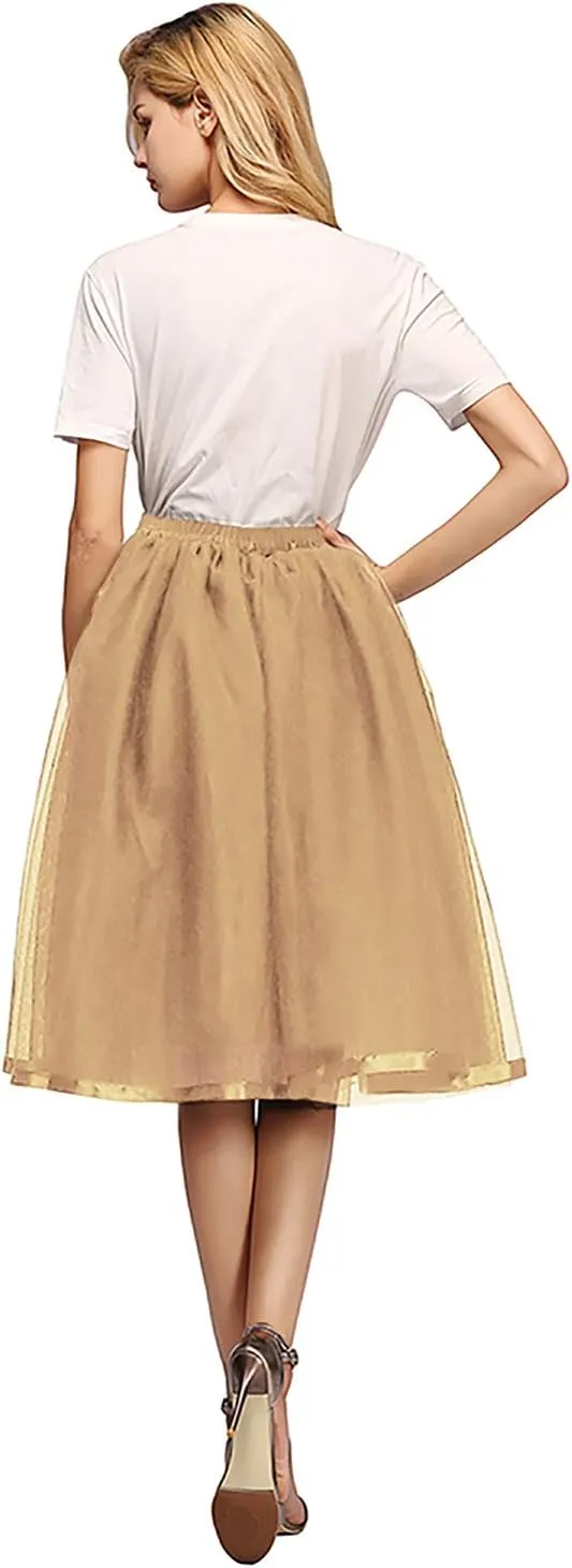 Tulle Tutu Skirt Classic Layered Ballet Tutu Skirts Puffy Skirt Short Cosplay Party Costume for Women and Girls