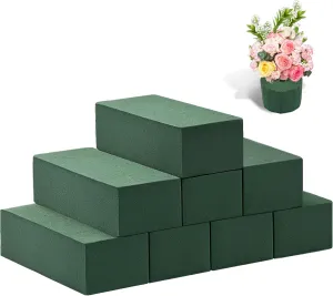 Tunnkit 8 Pcs Floral Foam Blocks Each 7.8" L x 3.5" W x 2.4" H Wet & Dry Flower Foam Blocks for Fresh and Artificial Flower Florist Foam Craft Art Supplies Wedding Home Decor for Flower Arrangement