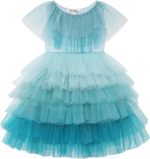 Tutu Dress for Girls - Embroidered Tulle Tiered Layered Flower Toddler Dress for Wedding & Birthday