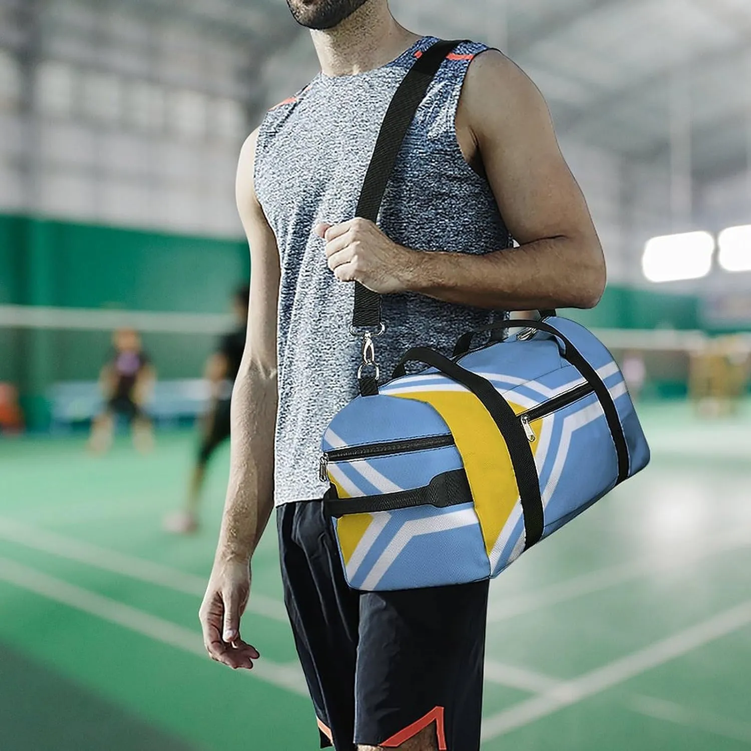 Tuva Flag Sports Duffel with Wet Pocket and Shoe Compartment Gym Bag for Travel Yoga
