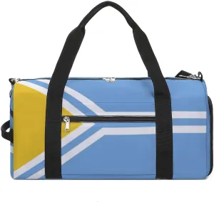 Tuva Flag Sports Duffel with Wet Pocket and Shoe Compartment Gym Bag for Travel Yoga