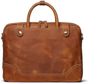 TUZECH Leather Handmade Laptop Messenger Bag Office Briefcase College Bag Leather Bag for Men and Women (18 Inches)