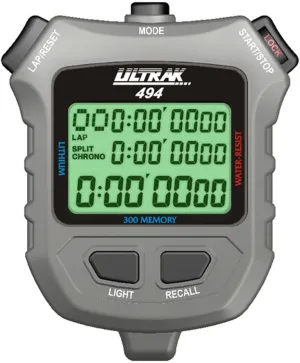 Ultrak EL Light 300 Memory 3 Line Display Stopwatch