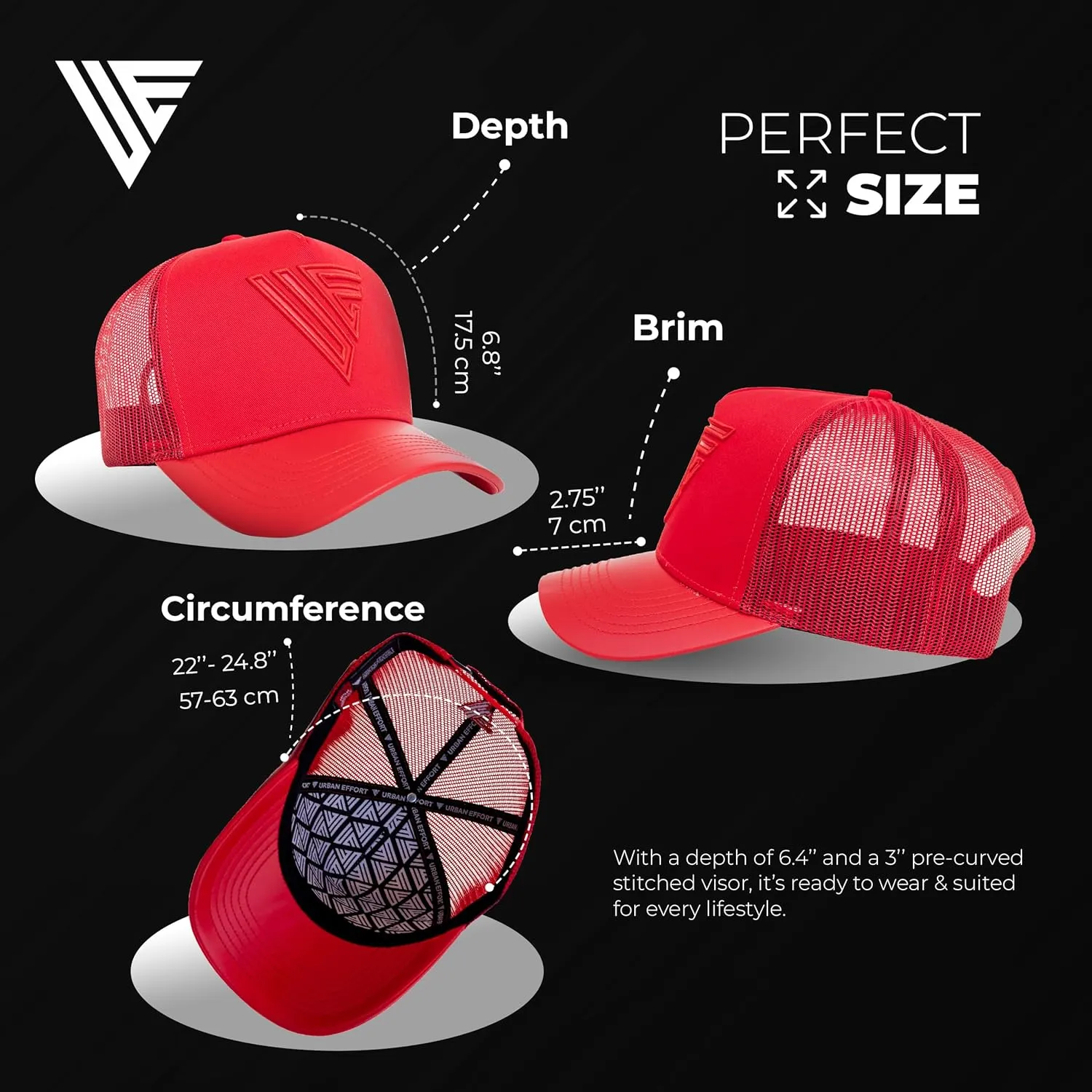 Urban Effort Trendy Mesh Back Cap - Baseball Hat 5-Panel Trucker Hat Women - Trendy Snapback for Outdoors