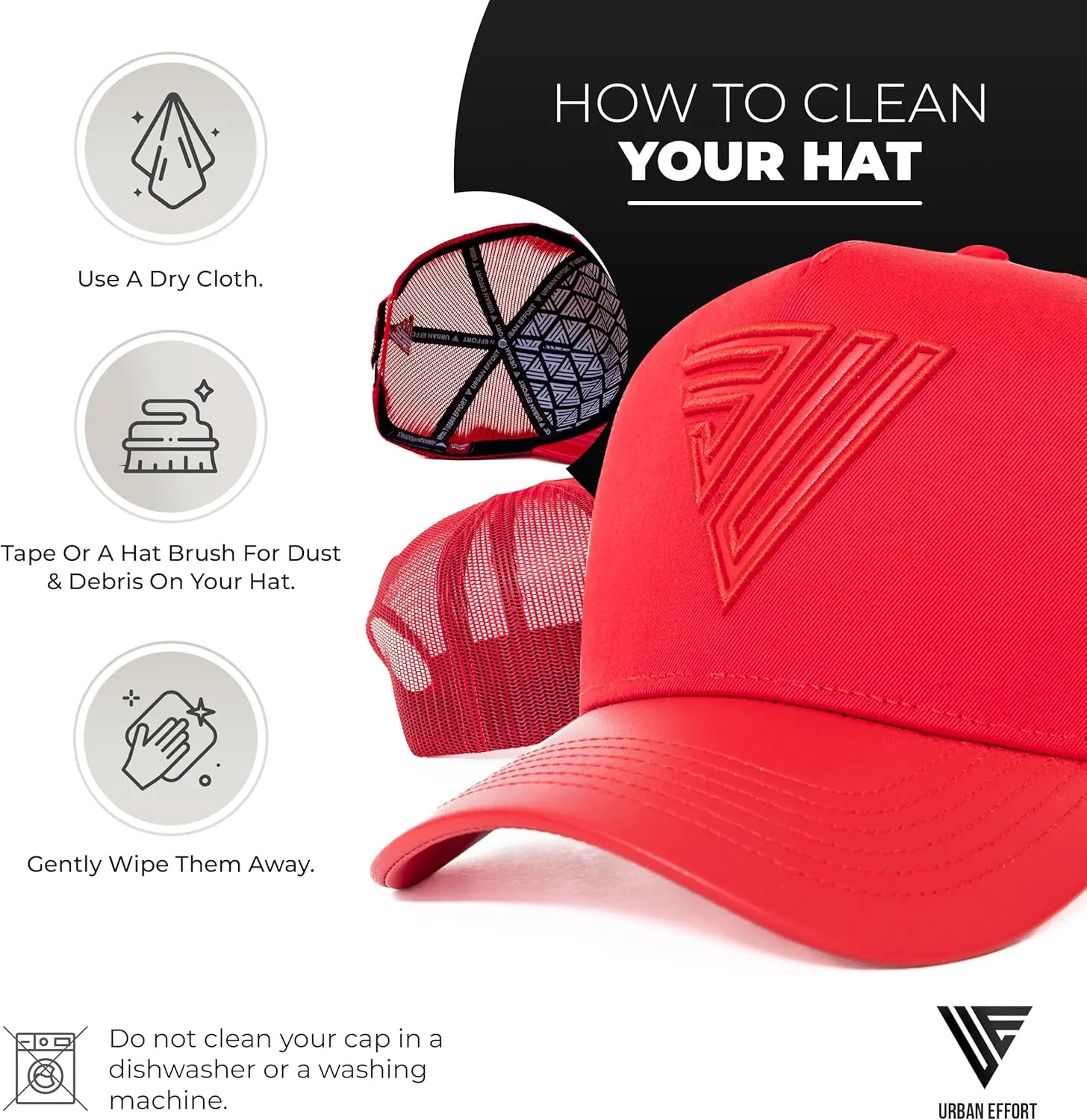 Urban Effort Trendy Mesh Back Cap - Baseball Hat 5-Panel Trucker Hat Women - Trendy Snapback for Outdoors