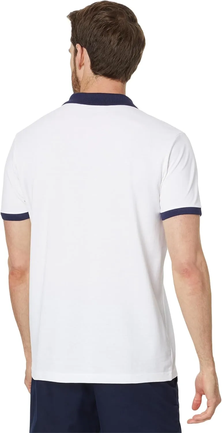 U.S. POLO ASSN. Men's Short Sleeve Slim Fit Printed Chest Stripe Pique Polo Shirt