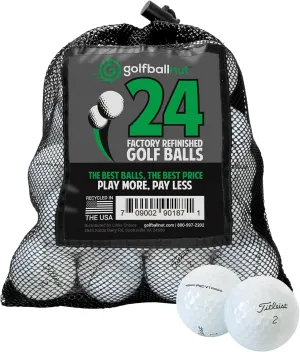 Used and Factory Refinished for Titleist Pro V1 2021 Mint 5A Quality White 24 Golf Balls Mesh Bag Included