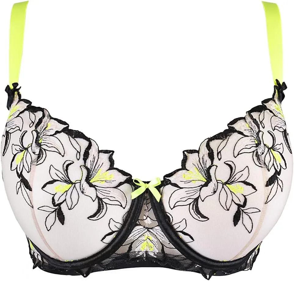V-10141 Non-Padded Bra with Floral Embroidery