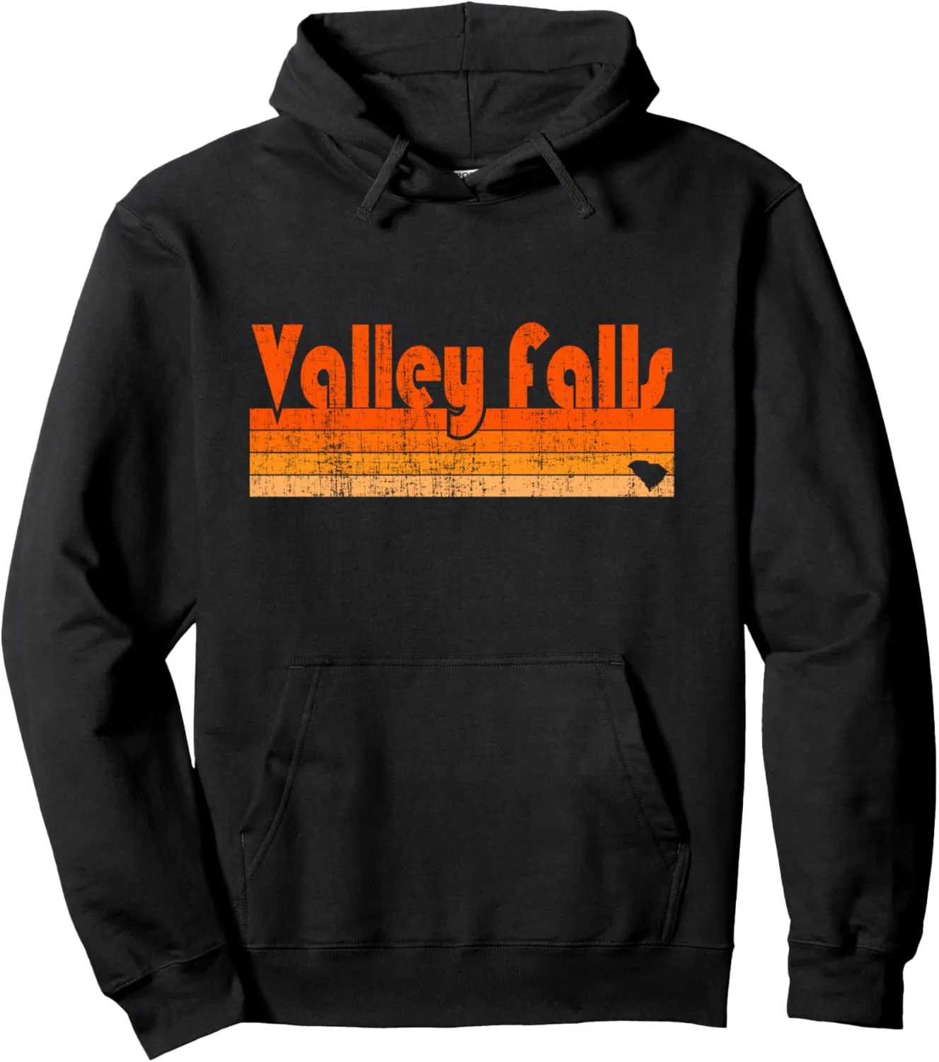 Valley Falls, SC Retro 80s Style Pullover Hoodie
